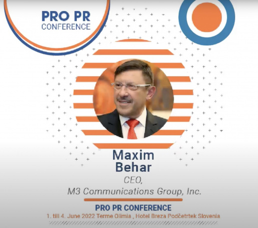 Максим Бехар говори на международната конференция PRO.PR в Словения