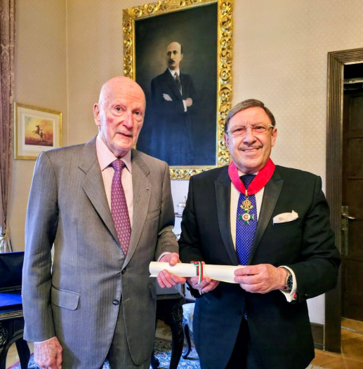H.M. King Simeon II Bestows the Commander’s Cross of the Royal Dynastic Order of St. Alexander on Maxim Behar