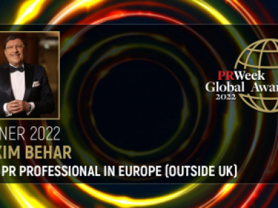 Global Business Leaders Congratulate Maxim Behar for the PR Week Award as Best PR Professional in Europe for 2022
