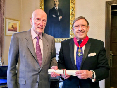 H.M. King Simeon II Bestows the Commander’s Cross of the Royal Dynastic Order of St. Alexander on Maxim Behar