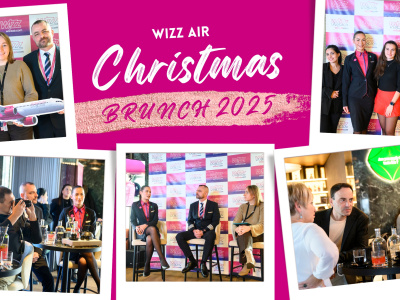 Ексклузивен полет към празниците: Wizz Air отпразнува успешната 2025 г. с розов коледен брънч