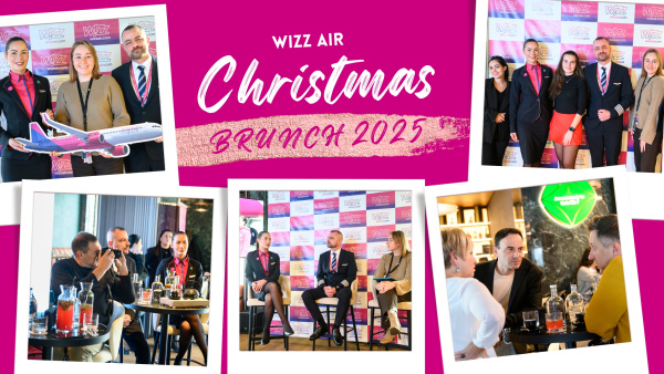 Ексклузивен полет към празниците: Wizz Air отпразнува успешната 2025 г. с розов коледен брънч