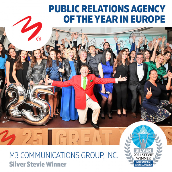 M3 Communications Group, Inc. Awarded with Silver for PR Agency of the Year in Europe at the Stevie Awards