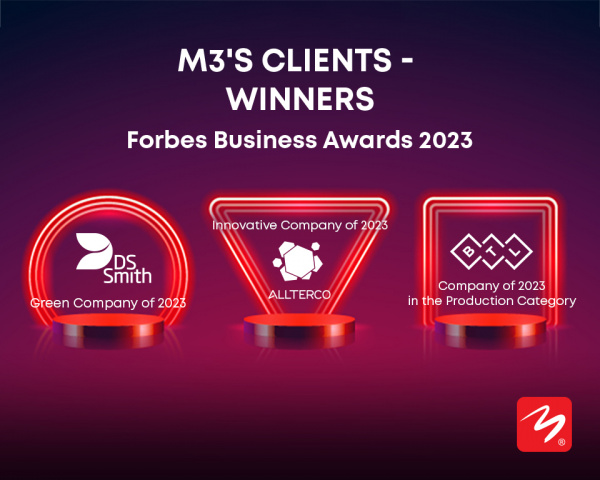 M3 Communications Group's clients Allterco, BTL Industries and DS Smith Bulgaria are the winners of the prestigious Forbes Business Awards 2023
